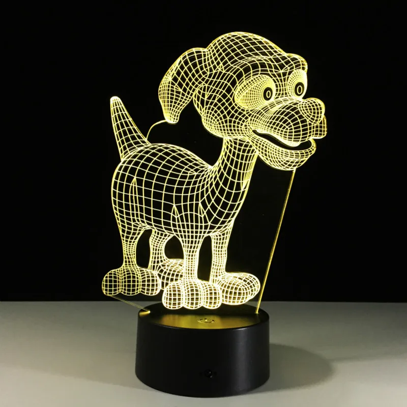 2019 новый собака 3D огни красочные дистанционное управление led оригинальная прикроватная лампа новые экзотические продукты Красочный ночник