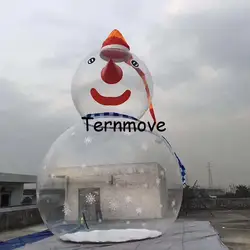 Надувной Снеговик Круглый пузырь шар Снежный Шар Украшение прозрачный надувной Рождественский воздушный шар из ПВХ для торгового центра