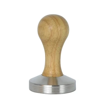 

Coffee Tamper Thread Bottom Wooden Handle Stainless Steel Professional Coffee Accessories Espresso Powder Hammer