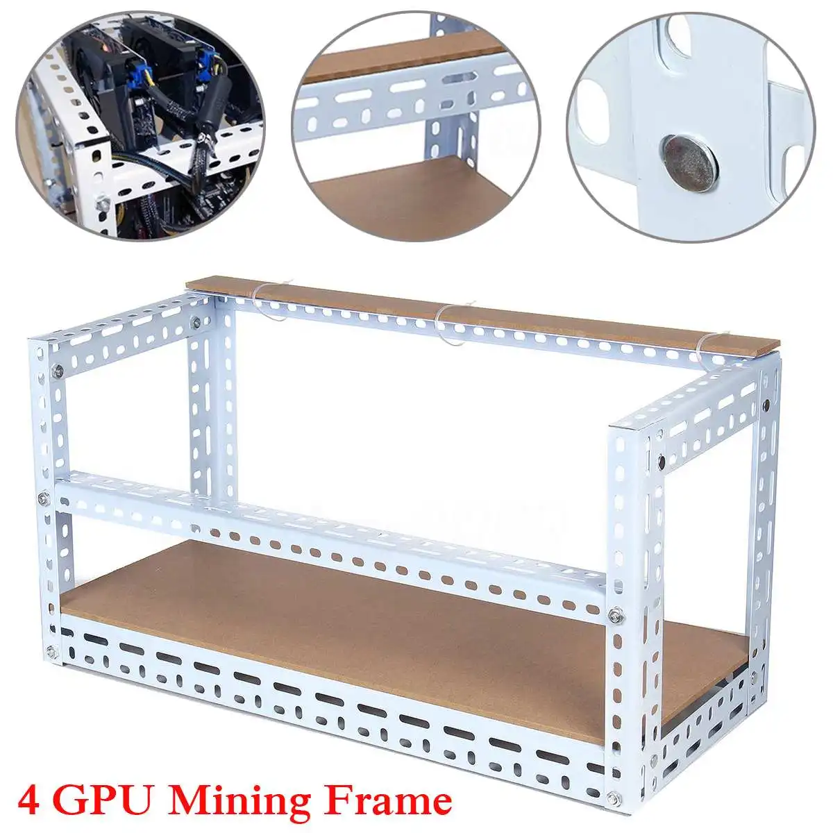 4 GPU DIY 50cmx30cmx35cm Aluminum Open Air Crypto-currency Mining Miner Rig Frame Case Server Chassis 4 GPU DIY 50cmx30cmx35cm Aluminum Open Air Crypto-currency Mining Miner Rig Frame Case Server Chassis