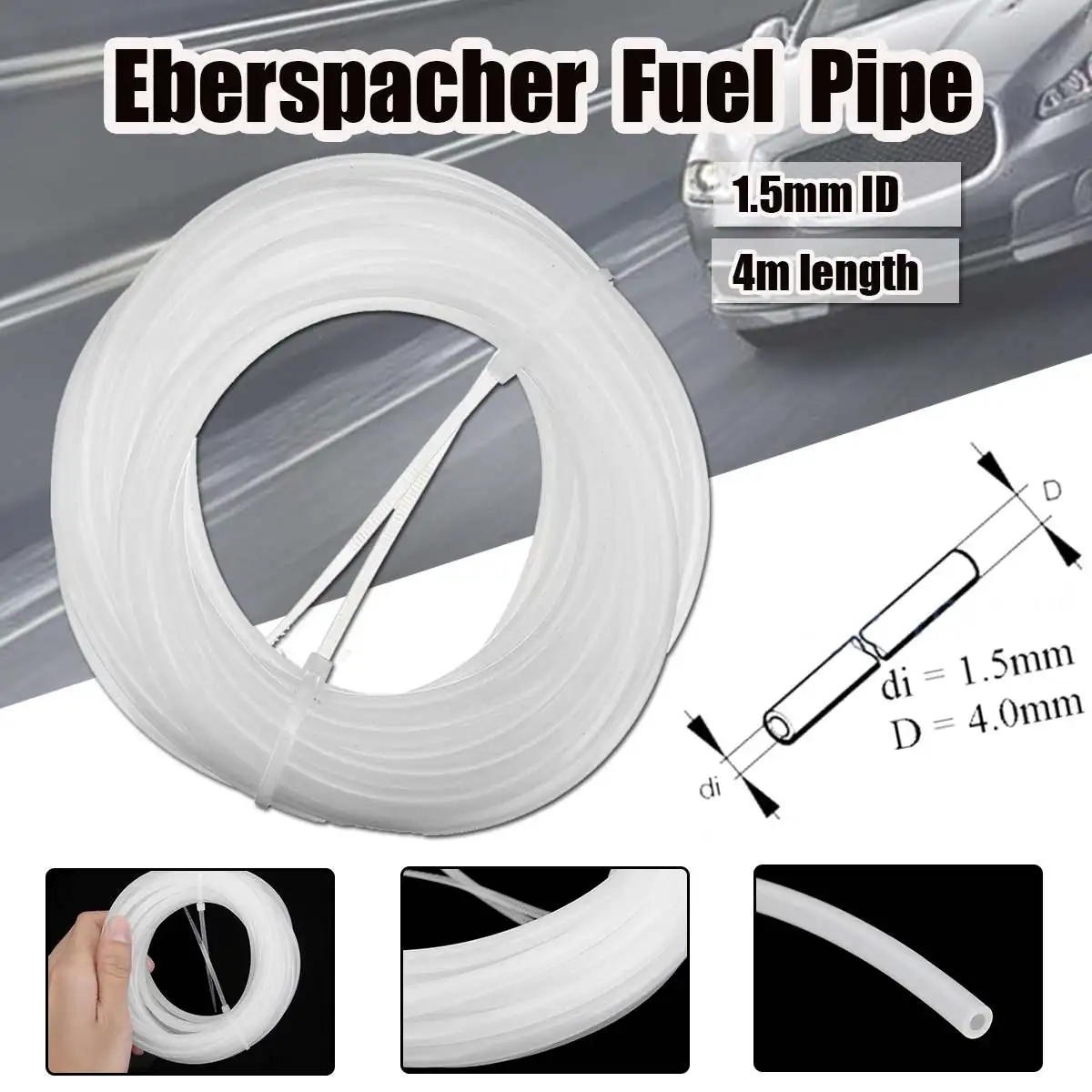 

For Eberspacher Fuel 4m 1.5mm White Air Water Heater Pipe for Oil Pump Dedicated Tubing Air Diesels Heater Auto Accessorie