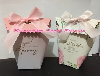 

(100 Pieces/Lot) Wedding and Party Favor boxes of Forestry Paper candy gift bags for wedding and Bridal shower gift boxes