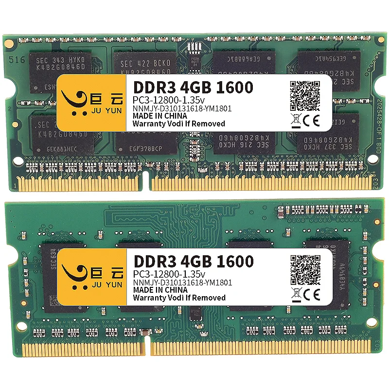 Оперативная память Ju Yun DDR3L 4 Гб 1600 МГц ОЗУ для ноутбука 1066 1333 совместима с