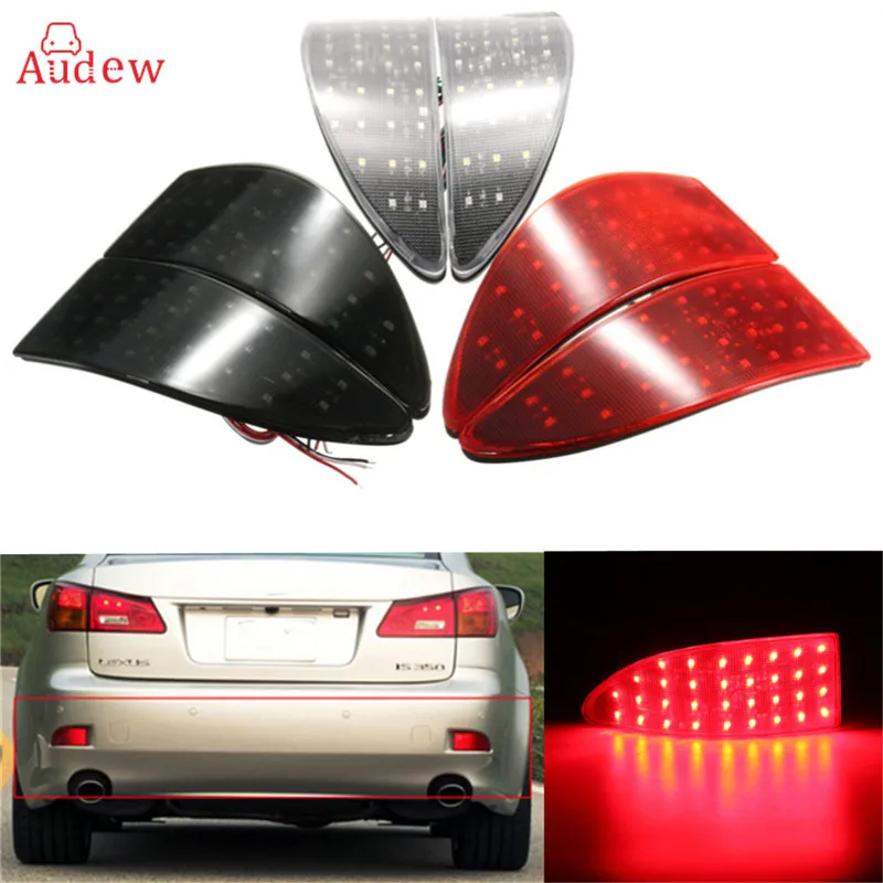 

2Pcs Red Lens 33 LED Rear Bumper Reflector Light Brake Lamp Stop Light Rear Fog Light For Lexus IS 250 350 220d