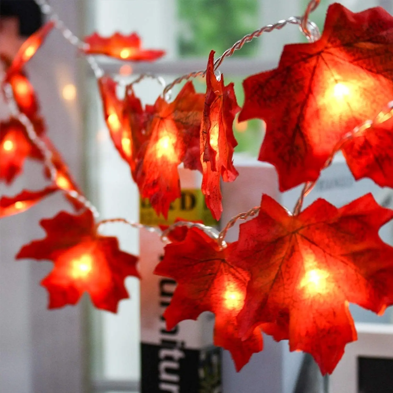 1.5meter LED Light String New Year Maple Leaves Garland Party Christmas