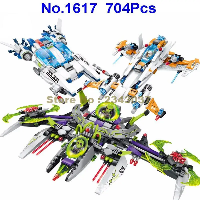 

1617 704pcs Space Adventure Star Arrest Alien Commander Battleship Interstellar Enlighten Building Block Toy