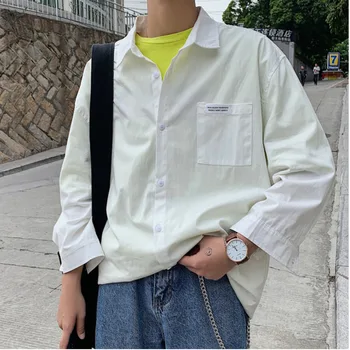 

Summer New Dress Shirt Men's Fashion Solid Color Casual Shirt Man Streetwear Trend Wild Loose Short-sleeved Shirt Male M-5XL