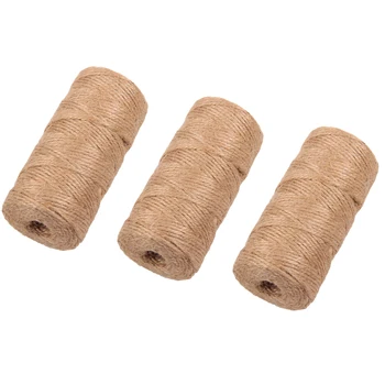 

3PCS 100M Hemp Rope Arts and Crafts Hemp Rope For Gifts DIY Crafts Festive Decoration Bundling and Gardening