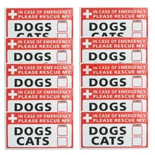 JABS 10pc In Case of Emergency Rescue My Dogs Cat Sticker Vinyl Decal Save font b
