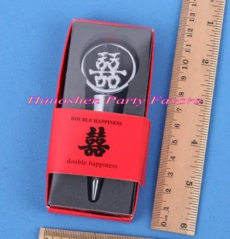 

(20 Pieces/lot) Chinese Wedding gifts of Double Happiness Wine Bottle Stopper Favors For Chinese themed Wedding and Party Favors
