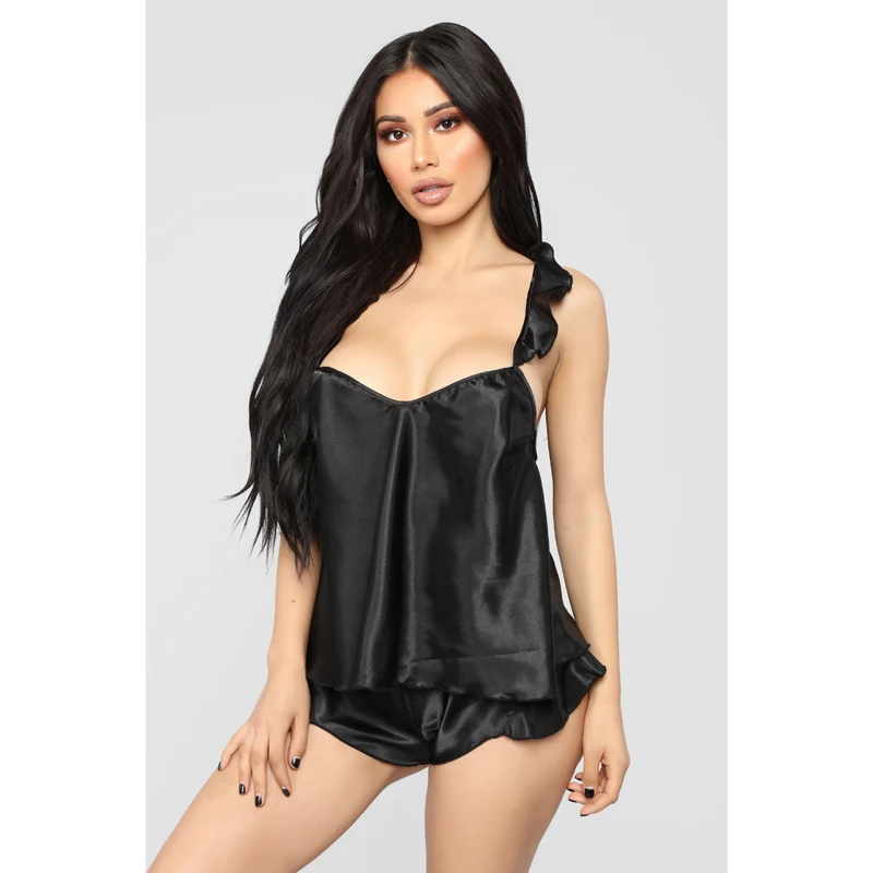 Сексуальное нижнее белье Babydoll женская ночная рубашка кружевное атласное