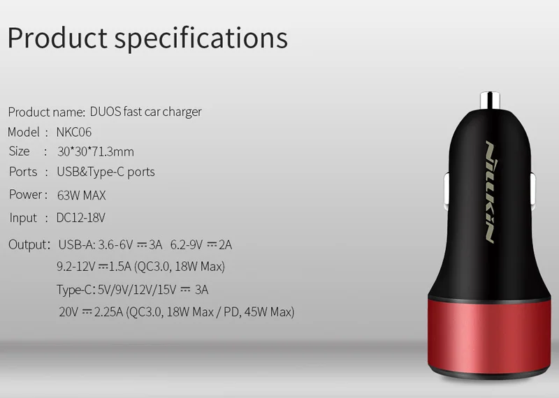 Nillkin شاحن سيارة USB سريعة تهمة 3.0 نوع C PD سريع شاحن لباد برو 12.9 9.7 الهواء 2 Air2 11 10.5 البسيطة 4 3 2 2018 اللوحي Nillkin شاحن سيارة USB سريعة تهمة 3.0 نوع C PD سريع شاحن لباد برو 12.9 9.7 الهواء 2 Air2 11 10.5 البسيطة 4 3 2 2018 اللوحي