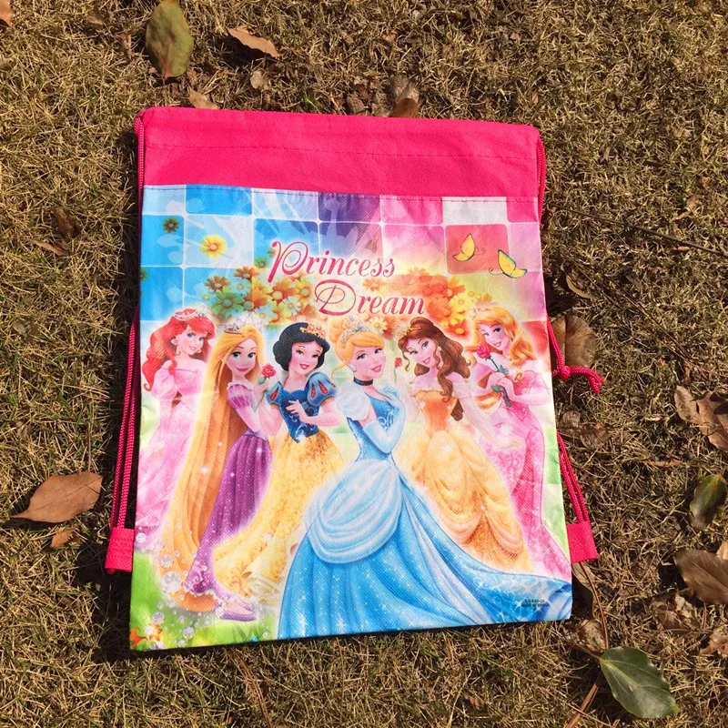 

1pc 27*36cm Snow Princess Cinderella Drawstring Backpack Non-Woven Fabric Loot Bag Gift Bag