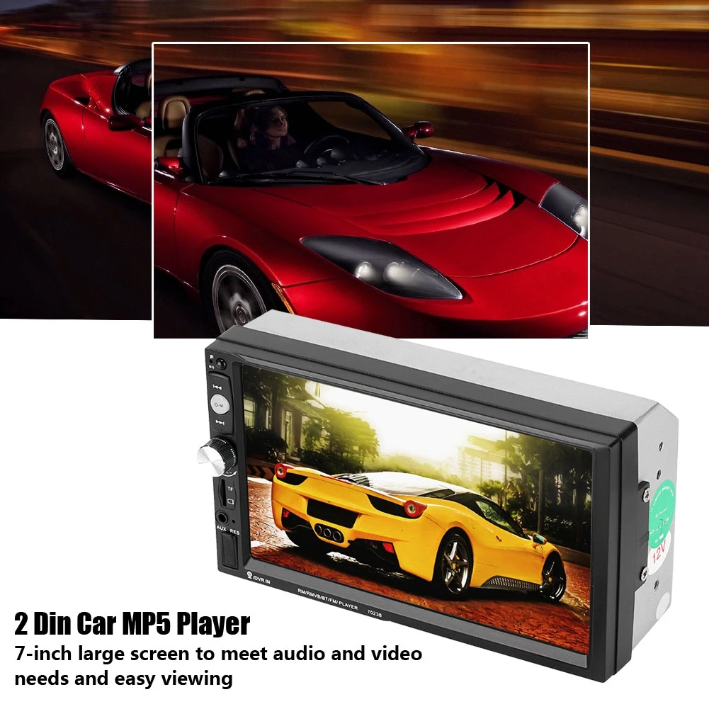 7 дюймовый 2 Din Автомобильный MP4/MP5 плеер беспроводной WiFi Bluetooth 4 0 U диск/TF/USB/FM/AUX для