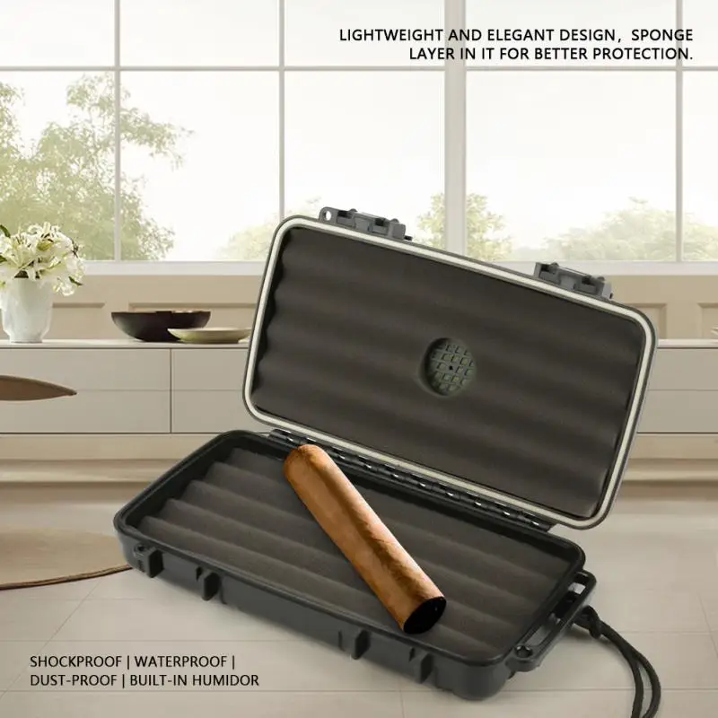 

New Style Cigarettes Cigar Humidor Humidifier Box Dust-proof Shockproof Cigar organizers Home Travel Cigar Storage Case