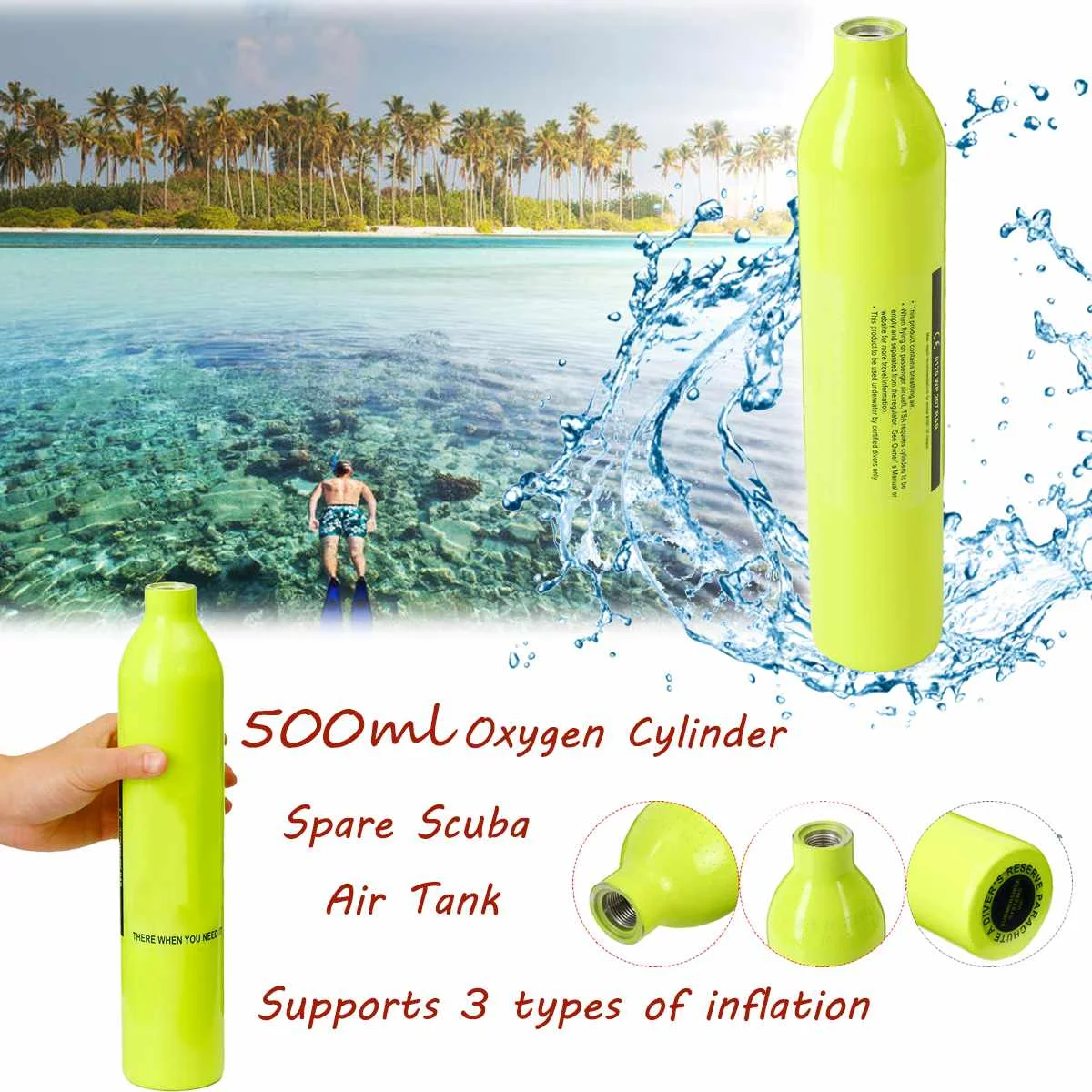 0.5L معدات غطس البسيطة الغوص اسطوانة الغوص أسطوانة أكسجين الهواء الدبابات دون رئيس 0.5L معدات غطس البسيطة الغوص اسطوانة الغوص أسطوانة أكسجين الهواء الدبابات دون رئيس