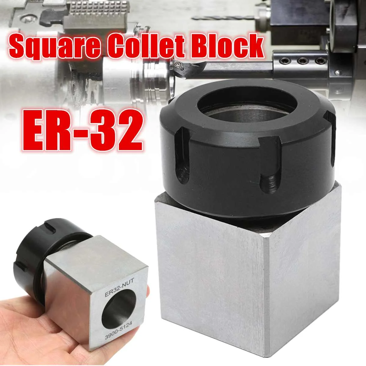 ER32 Collet Block Collet Holder Block Chuck for Lathe Engraving Machine
