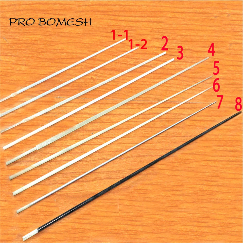 

Pro Bomesh 10PCS/Lot 20.2cm-30cm 1 Section Solid Fiber Glass Surf Rod Boat Rod Tip Refitting Tip DIY Rod Building Repair