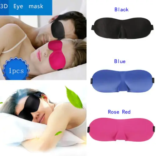 

Men Women 3D Padded Blindfold Eye Mask Soft Travel Sleep Aid Glass Shade Covers Party Masks