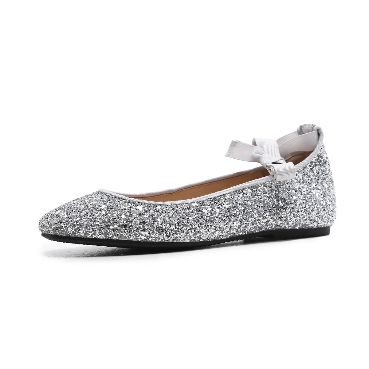 

Moraima snc 2019 Spring new ankle straps sequined ladies flat shoes shallow casual shoes