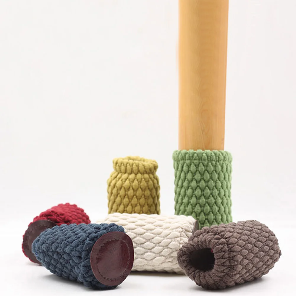 4 Pcs/set Knitting Thicken Reliable Furniture Socks Solid Floor