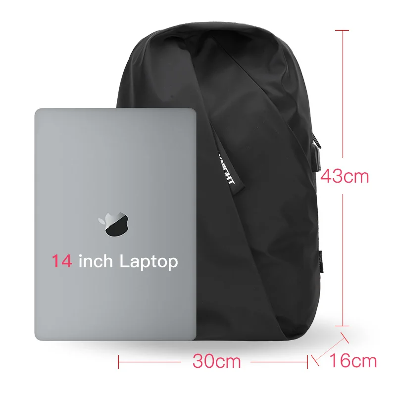 Hk Brand Men's Backpack Fashion Multifunction USB Charging Men 14inch Laptop Backpacks Travel Perso