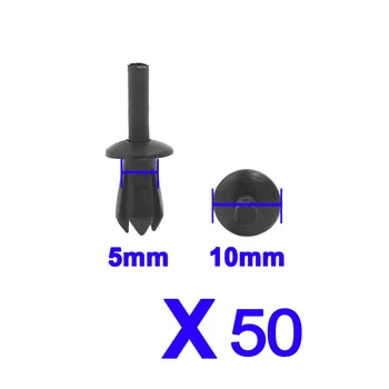 

5mm Plastic Rivet Engine Lining Trim Fastener Panel Retainer Clips for BM/W 50Pcs