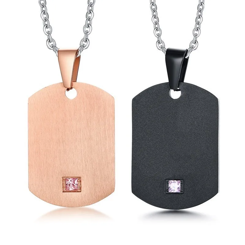 PersonalizedDog Tag ожерелье из розового золота нержавеющей стали с гравировкой Имя