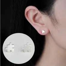 Мода женщин Рисование поверхности головоломки формы уха Стад Серьги ювелирные изделия