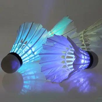 

4 Pcs Colorful LED Shuttlecocks Glow in the Dark Night Badminton Feather Shuttlecock Battery Operated New BHU2