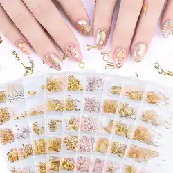 Розовое золото металл дизайн ногтей японский заклепки 3D Шарм украшения для ногтей натуральный неопасность легко чистить