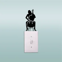 A++ Персонализированная наклейка девушка Виолончель плеер виниловая наклейка силуэт выключатель света Настенный декор