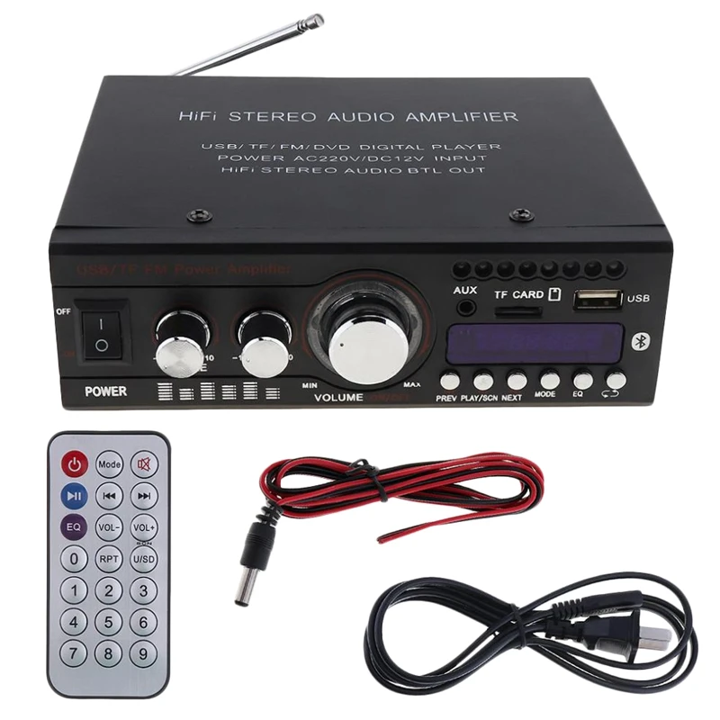 Kentiger DC12V Bluetooth 2CH Hi Fi автомобильный стерео аудио усилитель мощности цифровой плеер