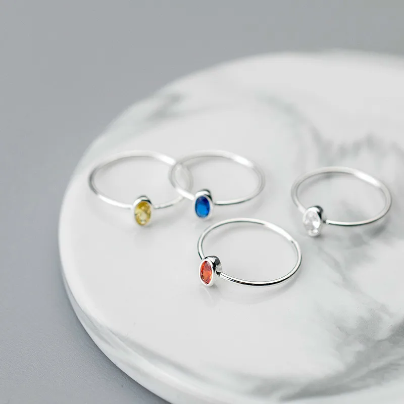

Elegant 100% 925 Sterling Silver Easter Egg Colorful CZ Finger Rings for Women Wedding Engagement Jewelry