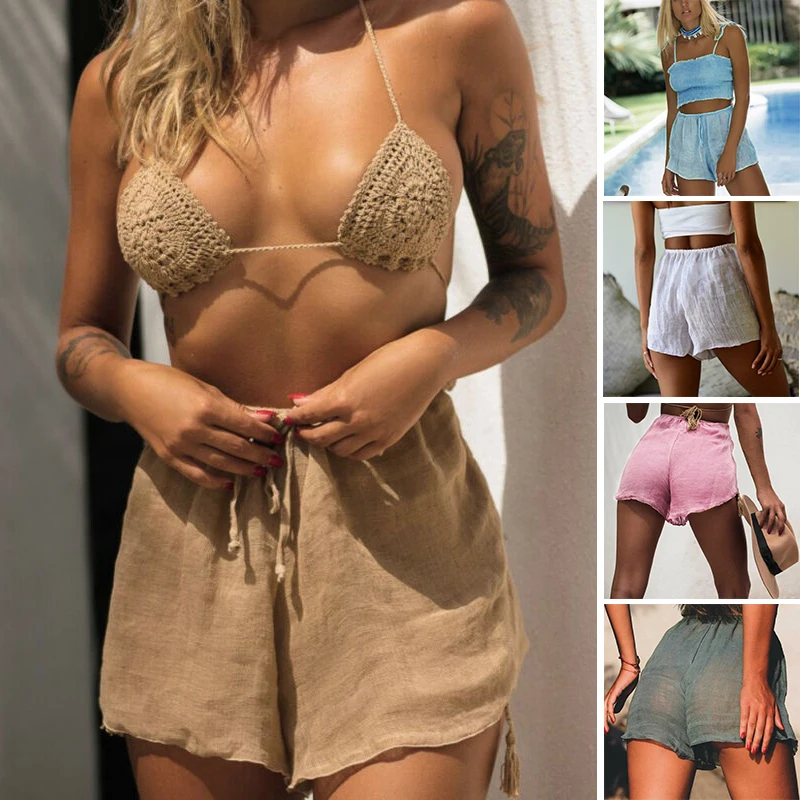 

New Summer Shorts Women Loose Sports Home Casual Shorts Lace-up Shorts