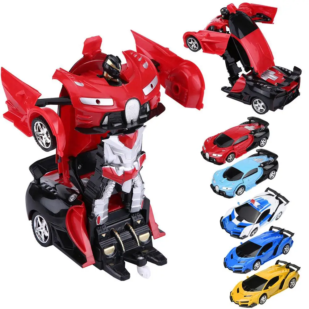 

1/18 Scale RC Deformed Car Remote Control Vehicle One-key Plastic Deformation RC Car With Light Toys For Children