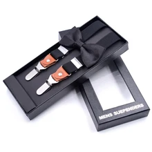 Лук галстук комплект три клип взрослых ремни сильным Нержавеющая сталь Клип длинные на заколке высокое качество пояс для подтяжек регулируемый