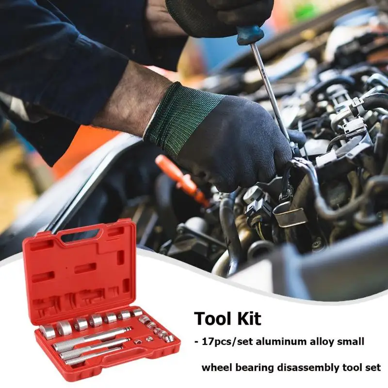 

17pcs/set Auto Tool Aluminum Alloy Small Wheel Bearing Race Seal Driver Adapters Set Garage Tool Kit