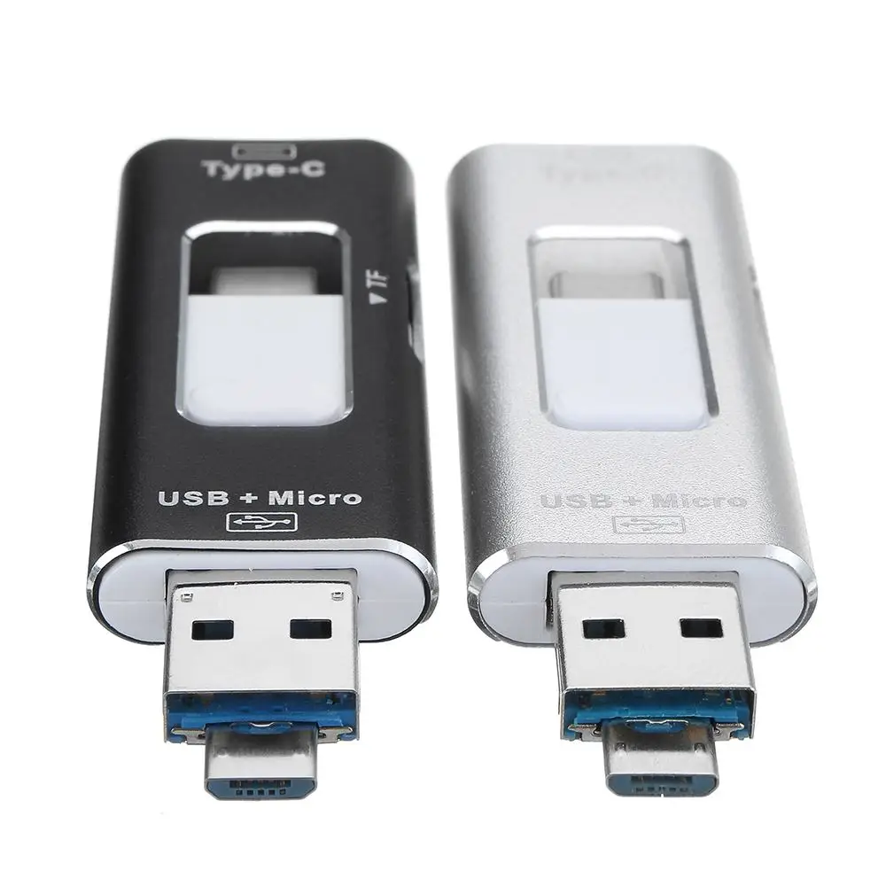 

LEORY Type-C Adapter 3 in 1 high speed TF card reader micro sdcard adapter USB OTG memory stick for smartphone metal