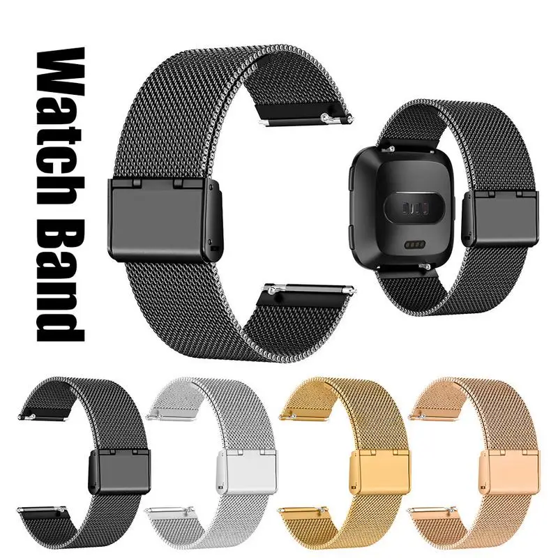 

Unisex Stainless Steel Mesh Band Unisex Accessories Straps Fashion Sturdy Durable Replacement Watch Band For Fitbit Versa New