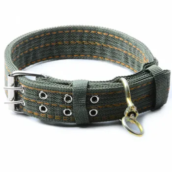 

Dog Collar Army Green Double Breasted Thickened Rotating Pull Button Design Pet Necklace Ribbon For Golden Retriever Large Dogs
