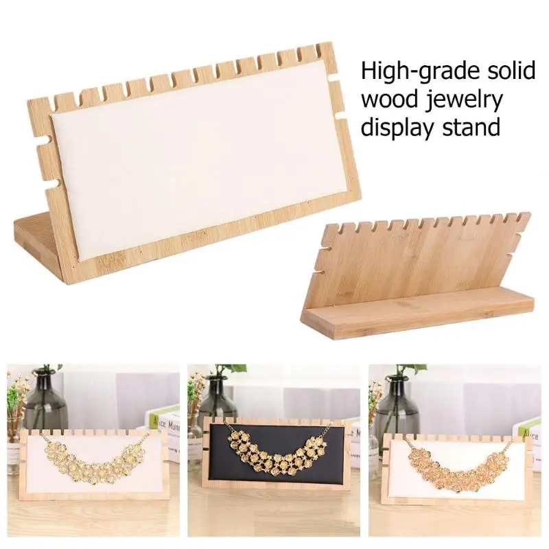 Wood PU Earring Display Rack Jewelry Organizer Stand Necklace Holder Shelf Wood PU Earring Display Rack Jewelry Organizer Stand Necklace Holder Shelf