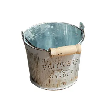 

Promotion! Creative Country retro old metal flower bucket flower home desktop decoration metal craft iron bucket small flower