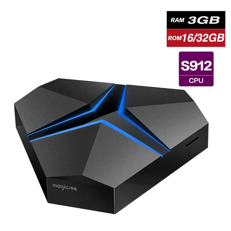 

Magicsee S912 3G+32G HD Network TV Set Top Box Android Network Player Eight-core IRON TV Box