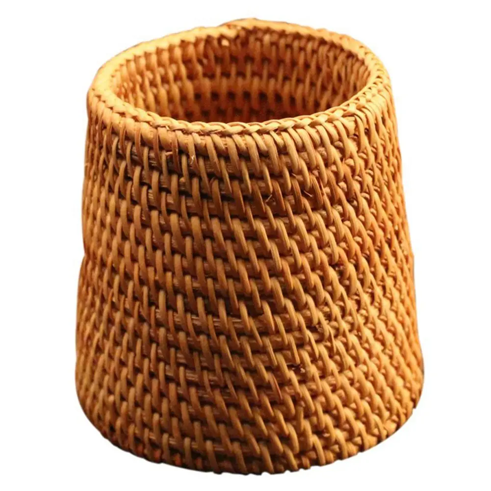 

Rattan Pen Holder Pencil Organizer Pen Covers Tea Accessories 10 cm