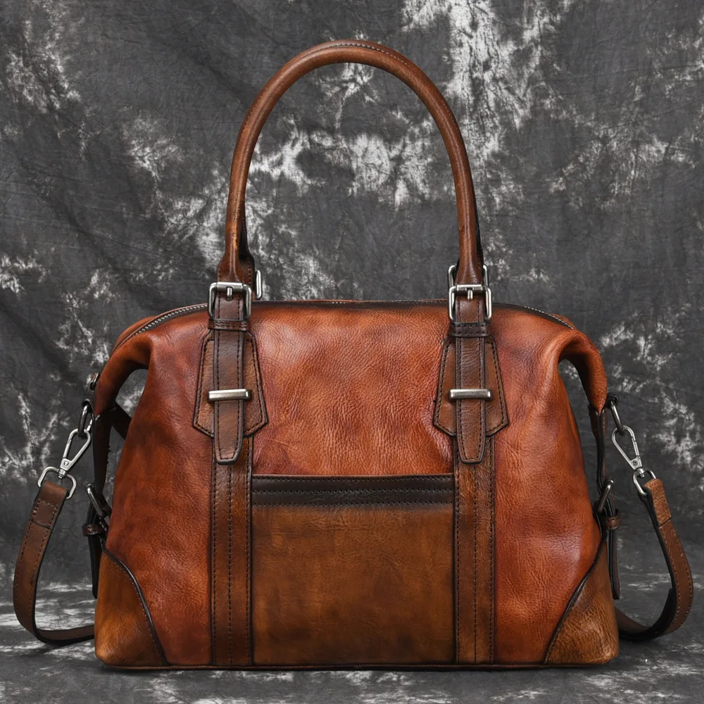 

Men High Quality Genuine Leather Messenger Shoulder Bags Male Vintage Leisure Tote Handbag Natural Skin Top Handle Travel Bags
