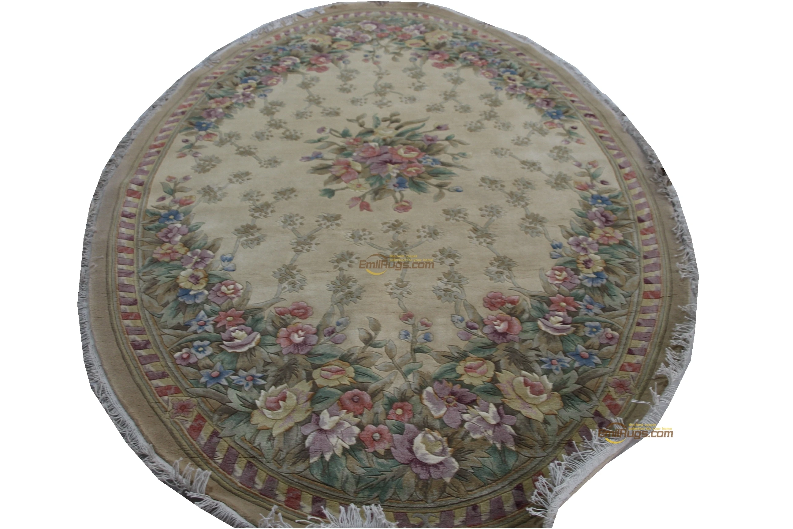 

Hand Made French Savonnerie Design Needlepoint Rug Handmade Area Rug Exquisite Round Room Carpet The Plant Design