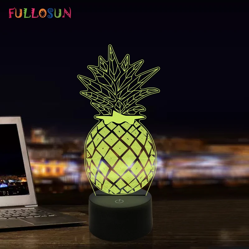 

Pineapple LED 3D Illusion Night Lights 7 Color USB Lamp LED Sleeping Novelty Lights