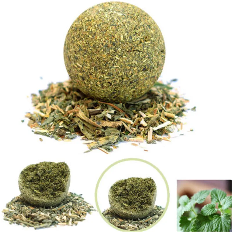 

Natural Catnip Mint Ball Pet Cat Teaser Playing Chew Cat Treats Toy Portable interactive toy
