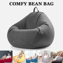 Large Small Lazy BeanBag Sofas Cover Chairs without Filler Linen Cloth Lounger Seat Bean Bag Pouf Puff Couch Tatami Living Room